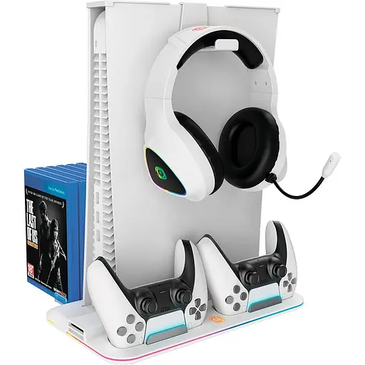 Пидставка для охолодження Canyon CS-5 RGB PS5 Charge White (CND-CSPS5W) - фото 1