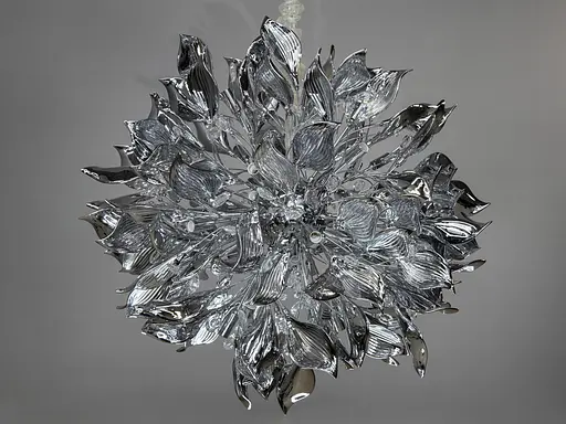 Интересная подвесная люстра с керамическими элементами, 40 ламп, хром. - фото 2