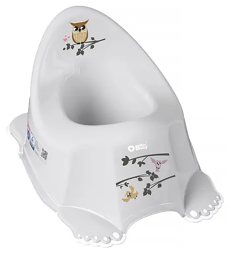 Детский горшок с противоскользящей резиной Plus baby Маленькая сова Серый - фото 1