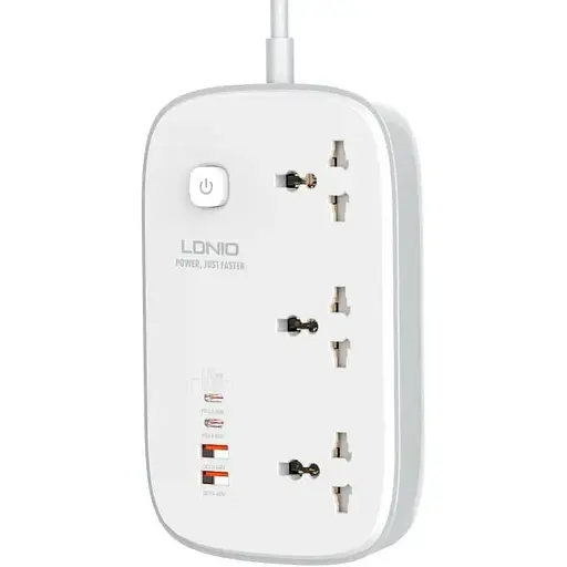 Удлинитель сетевой LDNIO SC3416 2USB/2Type-C, 3Sockets. QC/PD, 65W/5A, 2m EU Plug - фото 1