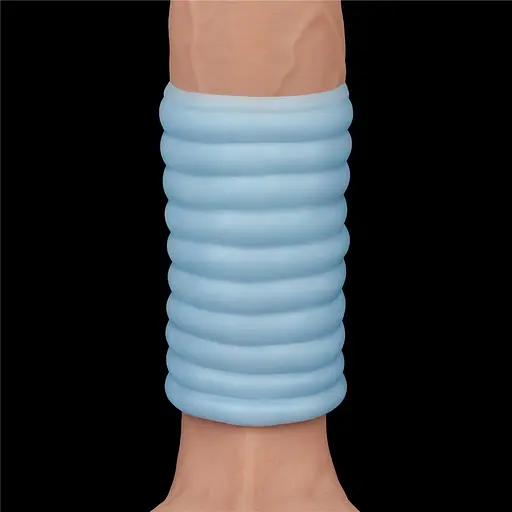 Насадка на пенис с вибрацией Lovetoy Knights Ring Vibrating Wave 10 см голубой - фото 6