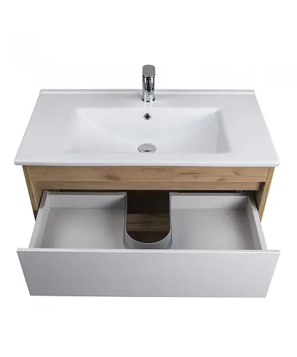 Тумба Мойдодир Oslo 80 Wood з умивальником SU-80 дуб крафт/Білий - фото 3