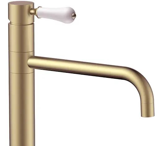 Смеситель для умывальника Rea Serra brushed gold высокий REA-B1145 Золотой - фото 2