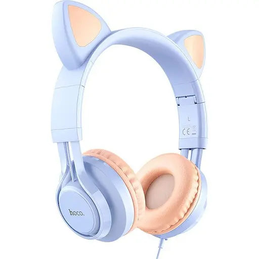 Наушники Hoco W36 Cat Ear Голубой - фото 4