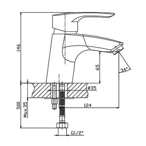 Змішувач для умивальника Haiba HANSBERG 001 нержавійка HB0170 - фото 2