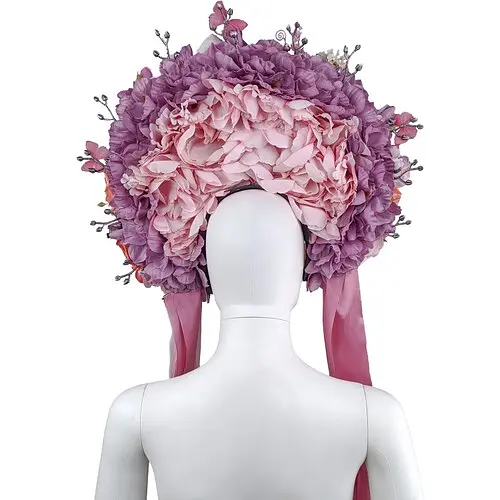 Обруч великий двосторонній з квітами Рогнеда - фото 2