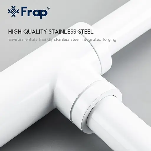 Напівсифон для умивальника Frap F82-6 під донний клапан, латунь, білий, Білий - фото 3