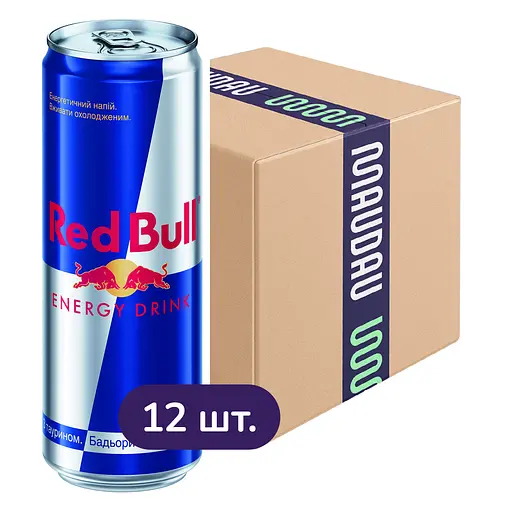 Упаковка энергетического напитка Red Bull безалкогольный среднегазированный 5.676 л (0.473 л х 12 шт.) - фото 2