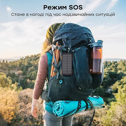 Повербанк з сонячною панеллю 20000mAh Choetech B657 Black PD20W+QC QC3.0 PD3.0 бездротова зарядка (43-00134) - фото 7