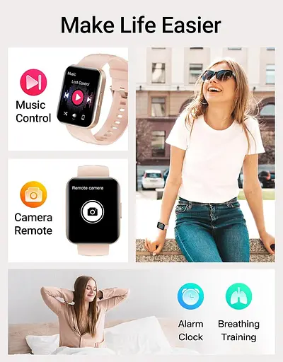 Розумний годинник, 1,85-дюймовий розумний годинник, цифровий годинник, рожеві - фото 4