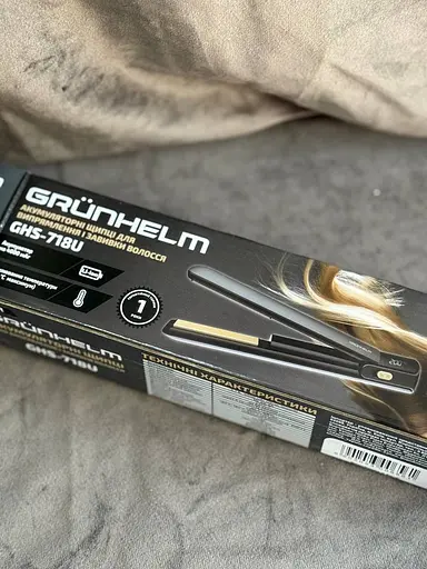 Випрямляч для волосся Grunhelm GHS-718U керамічний 4000 мАг 70х18 мм Чорний - фото 8