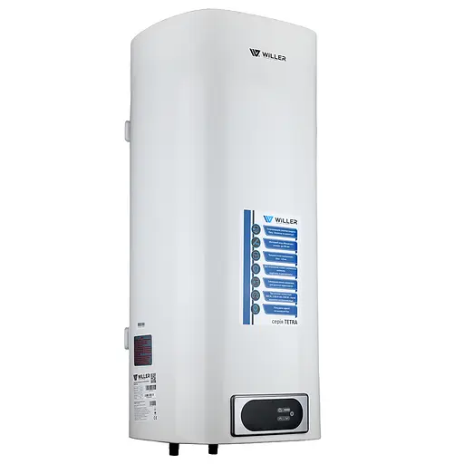Водонагреватель Willer Tetra 2 кВт, сухой ТЭН, 50 л, прямоугольный, вертикальный, белый (EV50DRI) - фото 2