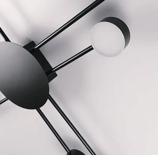 Стельова люстра-супутник в чорному кольорі | Арт. MD 8030 BK | Line F - фото 2