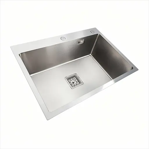 Кухонная мойка нержавейка Platinum Handmade 70x50 HSB (квадратный сифон 3,0/1,0), Нержавеющая сталь - фото 2