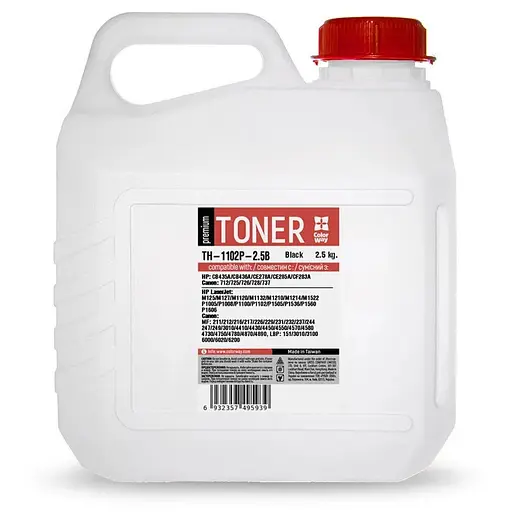 Тонер HP LJ P1102/P1606, Canon LBP-6020/6030/MF3010/MF4410, 2.5 кг, ColorWay Premium (TH-1102P-2.5B)