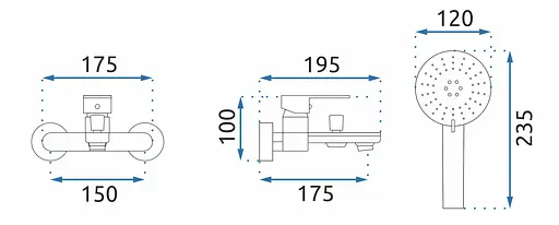 Смеситель для ванны Rea Mayson black черный настенный REA-B9634 Черный - фото 11
