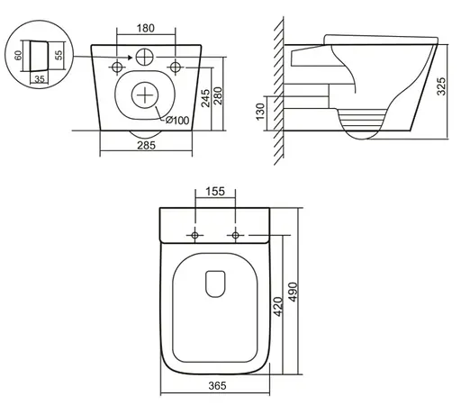 Унитаз подвесной Qtap Tern Ultra Quiet, с сиденьем Slim Duroplast/Soft-close/Quick relase QT17332303ASSG - фото 8