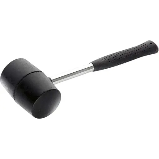 Киянка гумова чорна Сила з металевою рукояткою 340 гр - фото 1