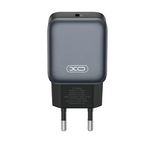 Мережевий зарядний пристрій XO L153(EU)PD20W 1USB-C fast charger Чорний - фото 1