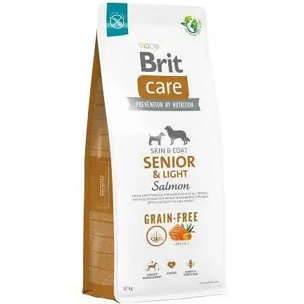 Сухой корм Brit Care Dog Grain-free Senior & Light для стареющих беззерновых собак с лососем 12 кг - фото 1