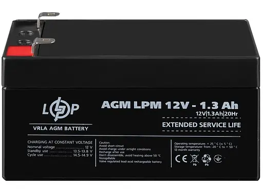 Акумуляторна батарея для ДБЖ LogicPower AGM 12 V / 1.3 А*ч (4131) - фото 1
