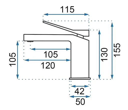 Змішувач для умивальника Rea Duet black чорний низький REA-B4412 Чорний - фото 6