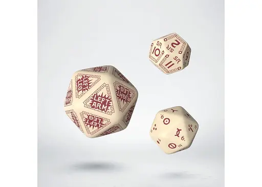 Набор кубиков RuneQuest Beige & burgundy Expansion , 3 шт. (SRQE87) - фото 2