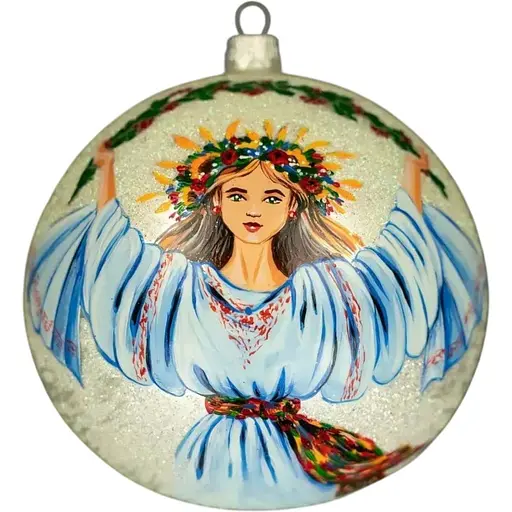 Ялинкова прикраса Різдвяні історії Берегиня Незалежності куля скло (4820001106893)