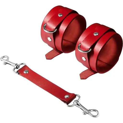 Наручники Feral Feelings - Hand RestRaints, натуральная кожа, красные