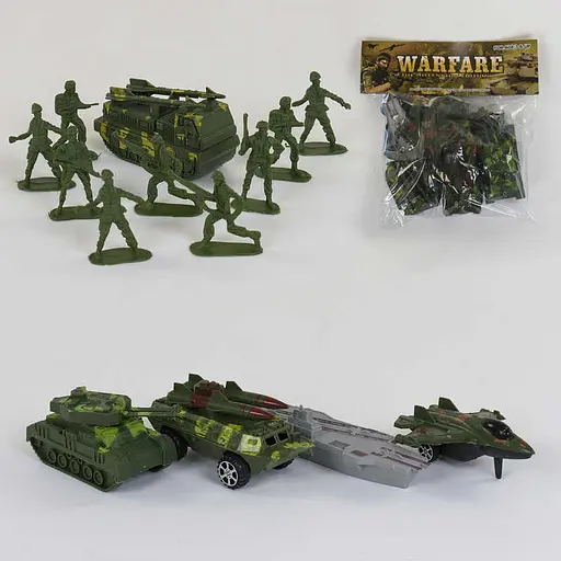 Комбат J 5011, 10 военных, техника, карта, в пакете (6982442391462) - фото 1