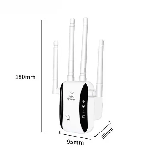 Wi-Fi роутер підсилювач сигналу Repeater 2.4G 5G 1200Mbps з виделкою для розетки Білий - фото 2
