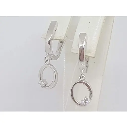 Срібні сережки Срібний рай з фианитом. 1112 094498 - фото 3