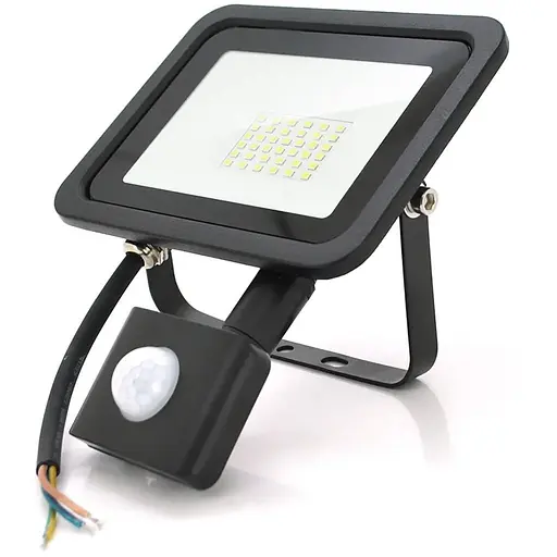 Прожектор SLIM SENSOR LED RITAR RT-FLOOD/MS30A, 30W, 36xSMD2835, IP65, 3000Lm, 6500K (100%), PF>0.9 Ra>70, 185*200*25mm