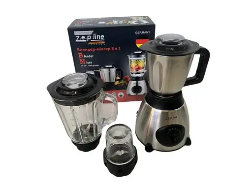 Стационарный стальной блендер с кофемолкой Zepline ZP-081 для коктейлей с чашей 1.5л 2000Вт Серый с Черным - фото 4