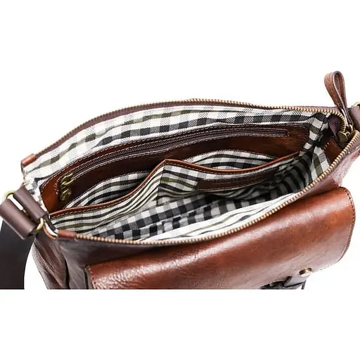 Кожаная мужская сумка через плечо Time Resistance 20х27х8 см nsa0001298 - фото 3