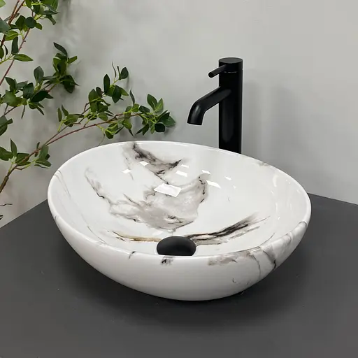 Умивальник VBI Parma carrara glossy накладний VBI-011025, Мармур - фото 4