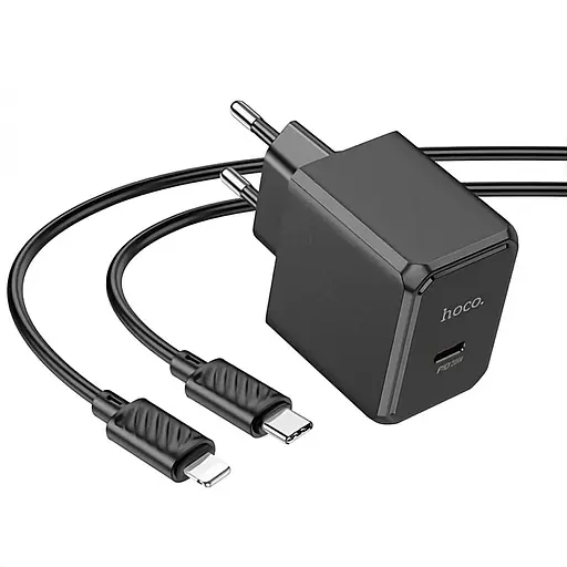 Зарядное устройство сетевое Hoco CS13A Ocean PD20W с кабелем Type-C Lightning черный - фото 4
