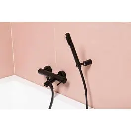 Смеситель для ванны Paffoni Light с регулируемым душевым гарнитуром black matt LIG023NO, Черный матовый - фото 9