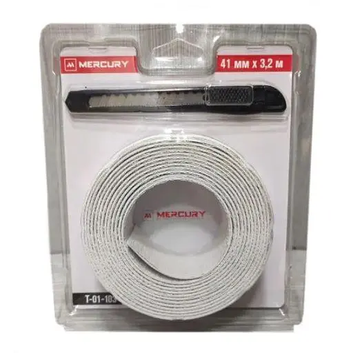 Стрічка бордюрна для ванної Mercury 41 мм х 3,2 м Білий 30412 - фото 1