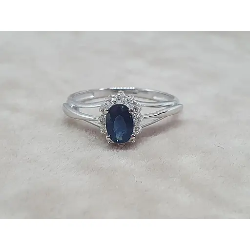 Золотое кольцо с бриллиантами и сапфиром. 11472/1 17 - фото 4