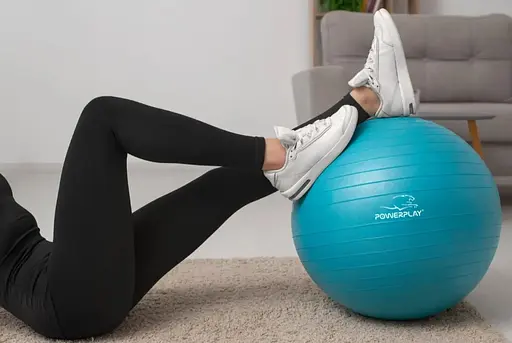 М'яч для фітнесу (фітбол) PowerPlay 4001 Ø65 cm Gymball М'ятний + помпа (PP_4001_65_Mint) - фото 3