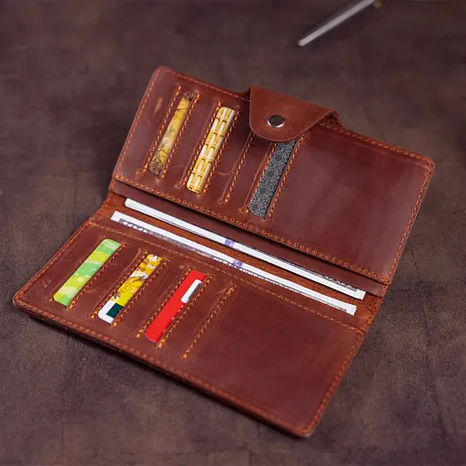 Мужской кожаный кошелек Shvigel 18х8.5х1 см acs0016048 - фото 6