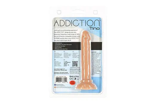 Фалоімітатор Addiction Tino 5.25″ Silicone Dildo, присоска, діаметр 1,9 см, віброкуля в подарунок - фото 6