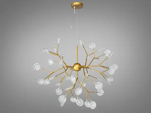 Красочная люстра "Светлячок", 45 ламп, золото сатин - фото 2