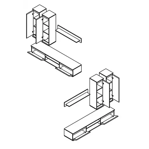 Модульная стенка для гостиной Гербор Люсия 175 Дуб тахо + Нимфея Альба (GRB-1912) - фото 4