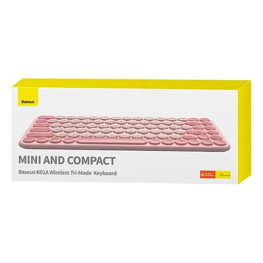 Бездротова клавіатура Baseus K01A Wireless Tri-Mode Keyboard (English Version) (B00955503) Baby Pink - фото 4