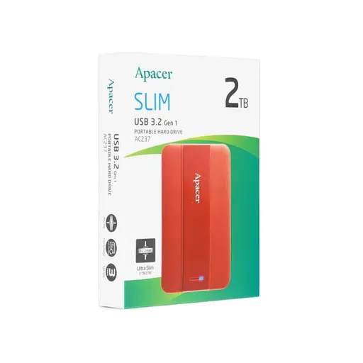 Внешний жесткий диск Apacer PHD External 2. 5'' USB 3. 2 Gen. 1 AC237 2Tb Красный - фото 2