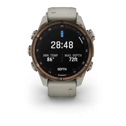 Спортивные часы Garmin Descen Mk3i – 43 mm Bronze PVD Titanium with French Gray Silicone Band (010-02753-13/14) - фото 6