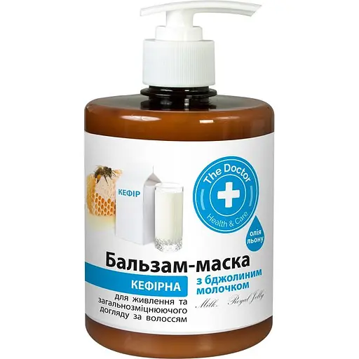 Бальзам-маска для волос Домашний Доктор Кефирная с пчелиным молочком 500 мл - фото 1