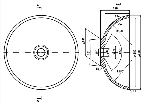 Раковина глянцевая накладная Amidicon Atol 410 из литого камня ATOL_41_HL, Белый - фото 4